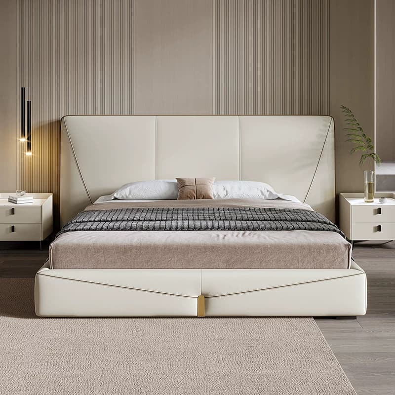 Modern Upholstered Leather Bed lifestyle 2