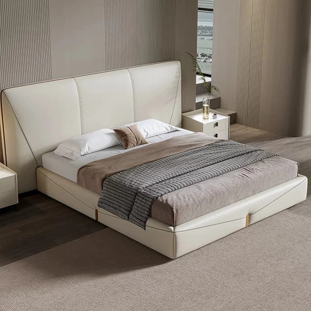 Modern Upholstered Leather Bed lifestyle 3
