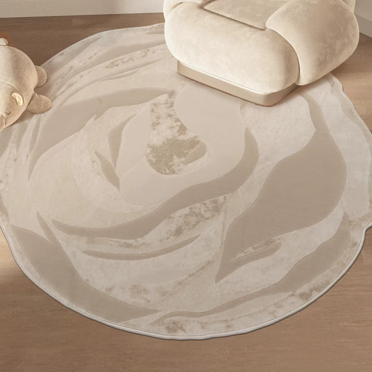 Machine-Woven Round Rug lifestyle 1