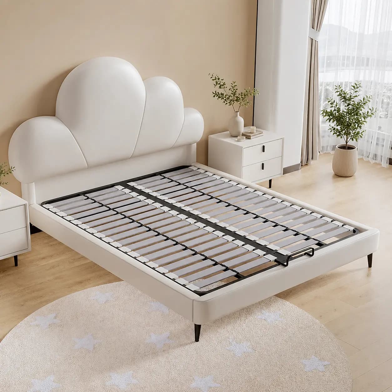 Cloud Leather Upholstered Bed lifestyle 1