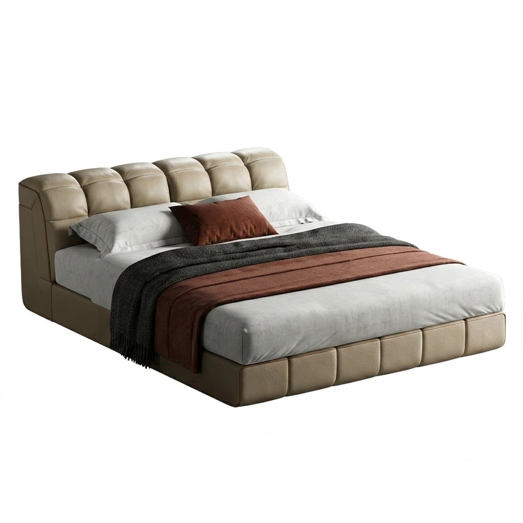 Cowhide Upholstered Bed lifestyle 1