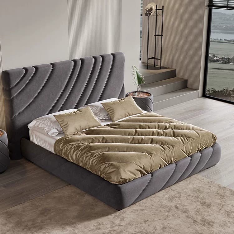 Frosted Velvet Platform Bed lifestyle 2