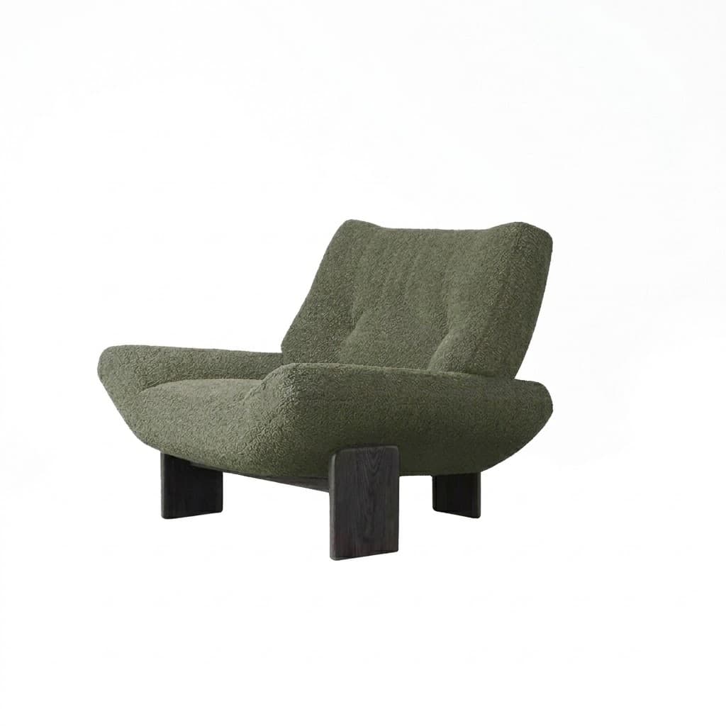 Rounded Lambswool Sofa Chair lifestyle 1