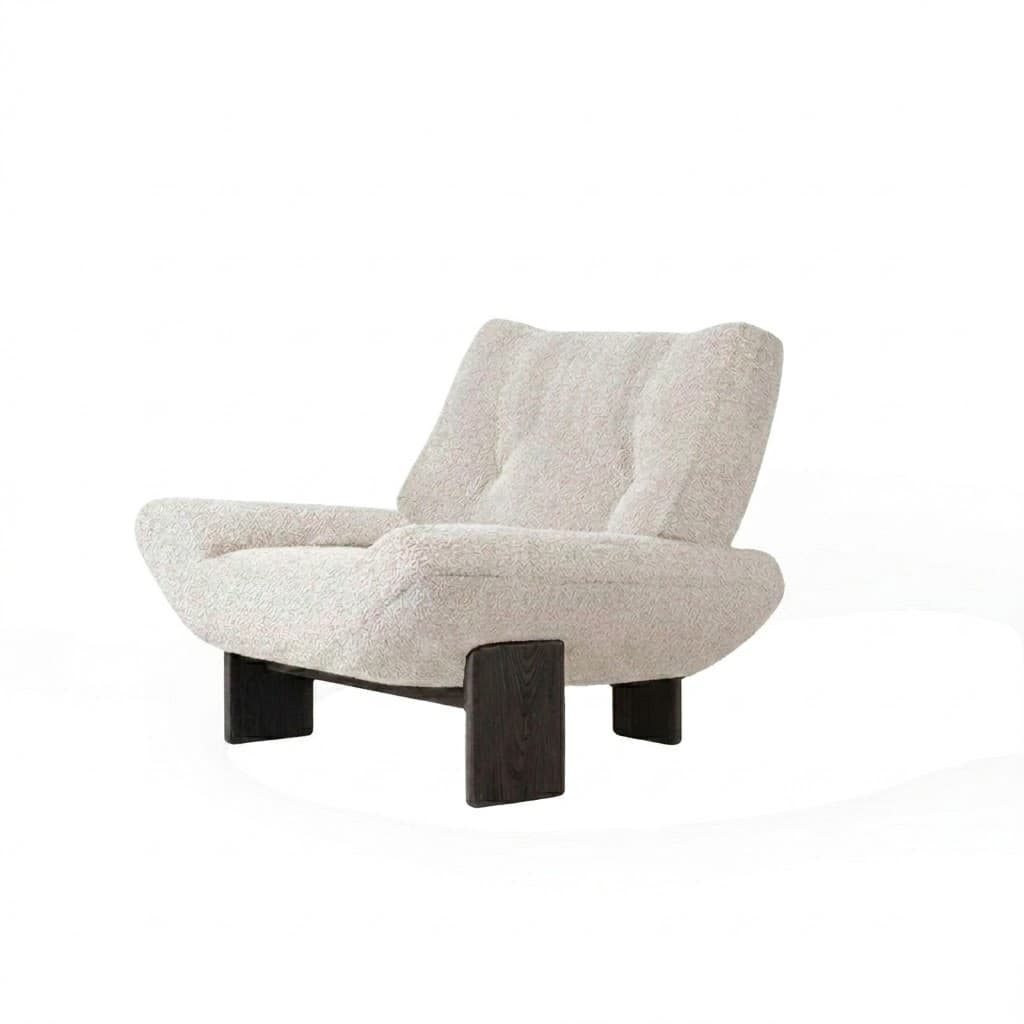 Rounded Lambswool Sofa Chair lifestyle 1