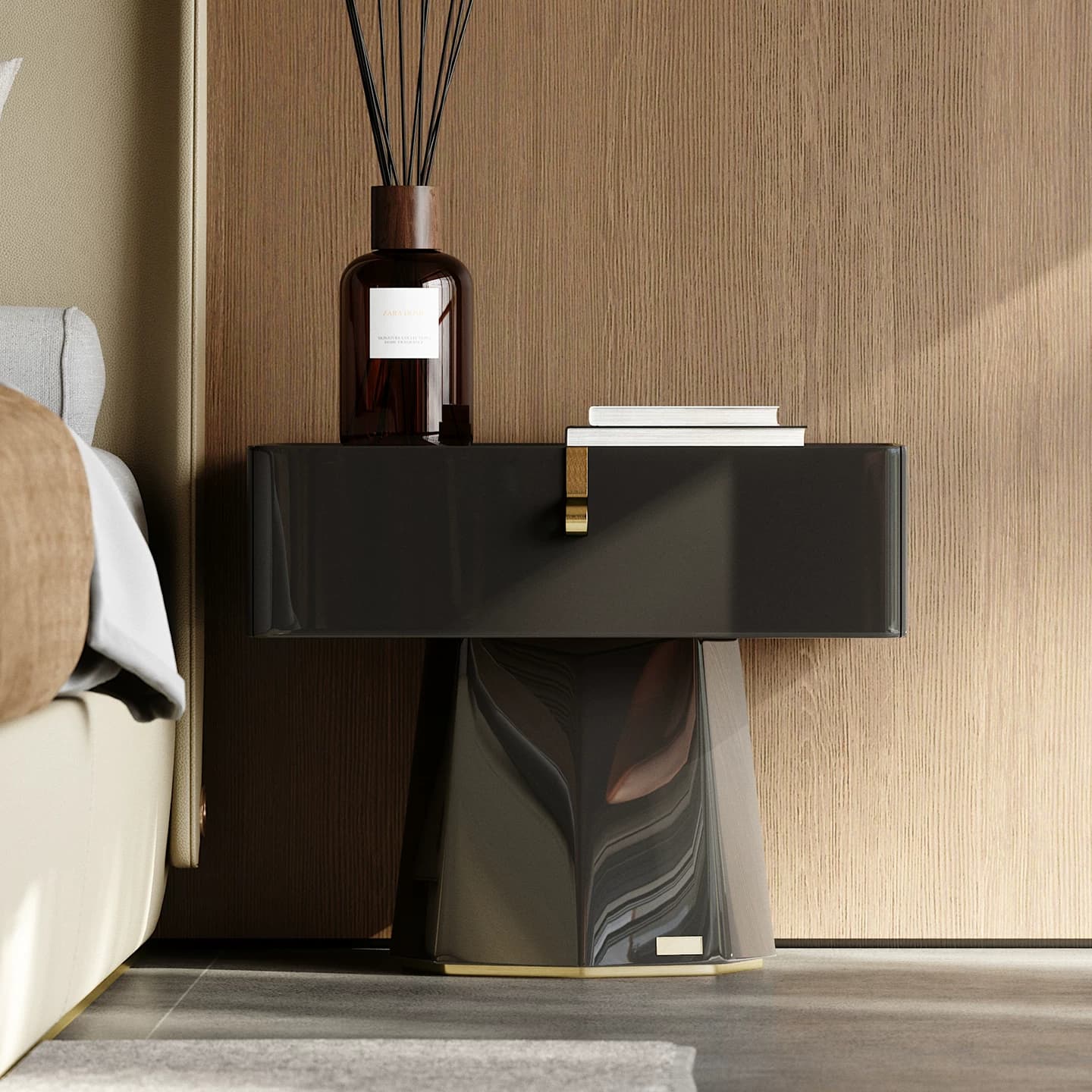 17.7" Luxury Plywood Nightstand Small Space