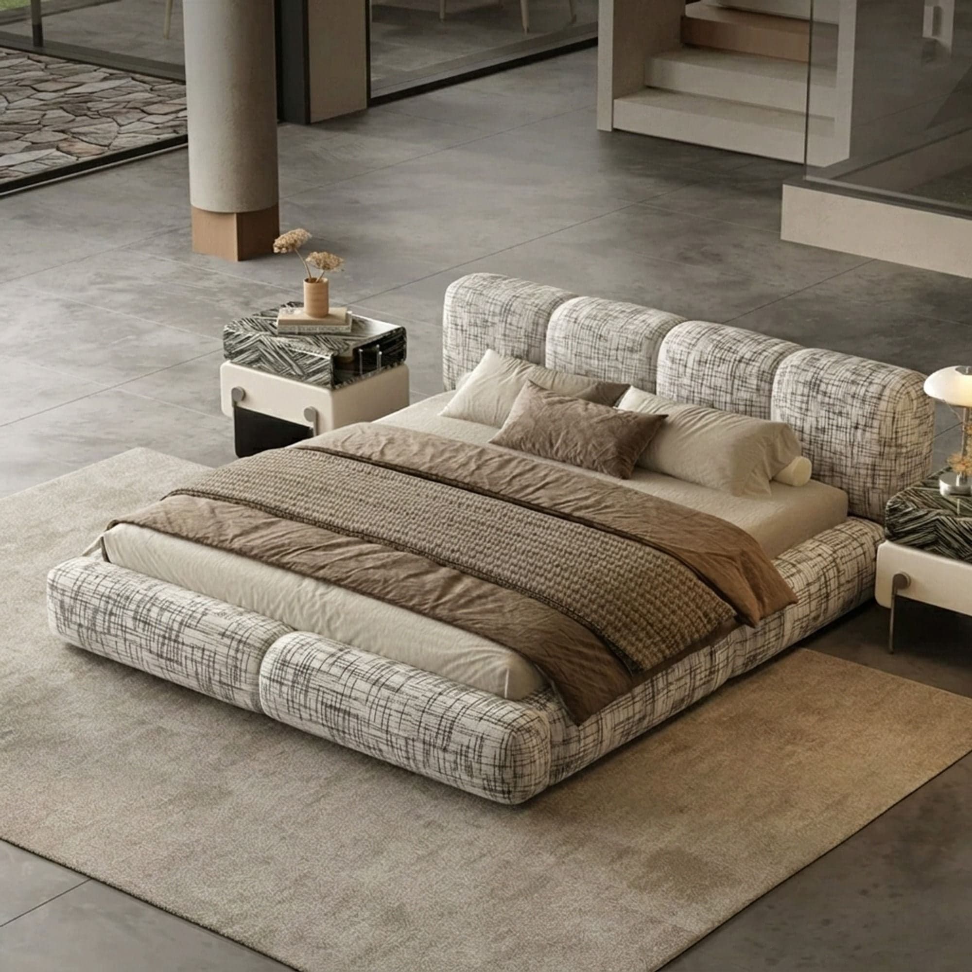 Italian Minimalist Linen Bed lifestyle 3