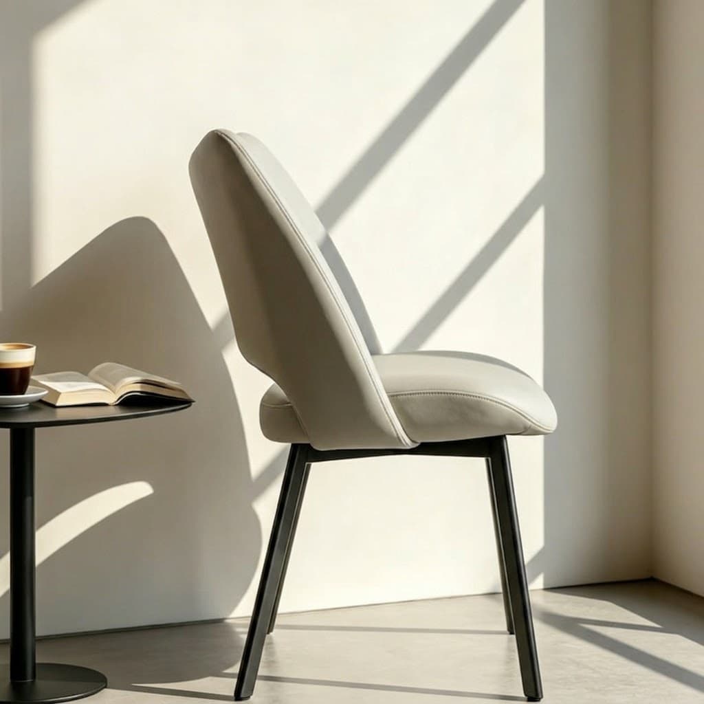 Upholstered Dining Chair with Steel Base lifestyle 1