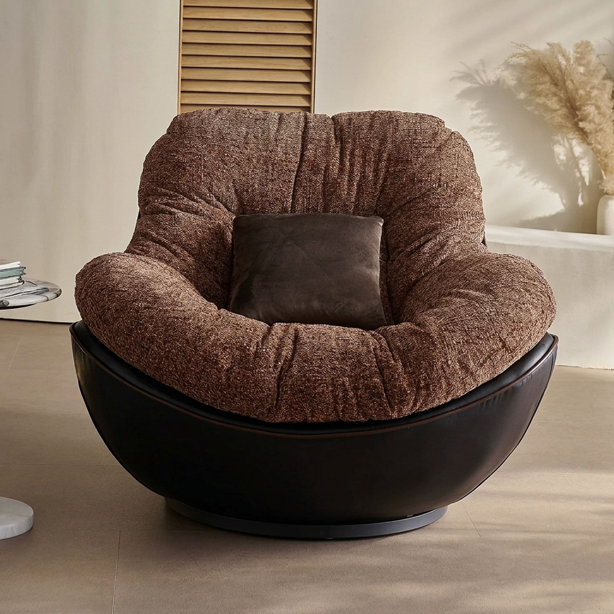 Chenille Swivel Lounge Chair lifestyle 1