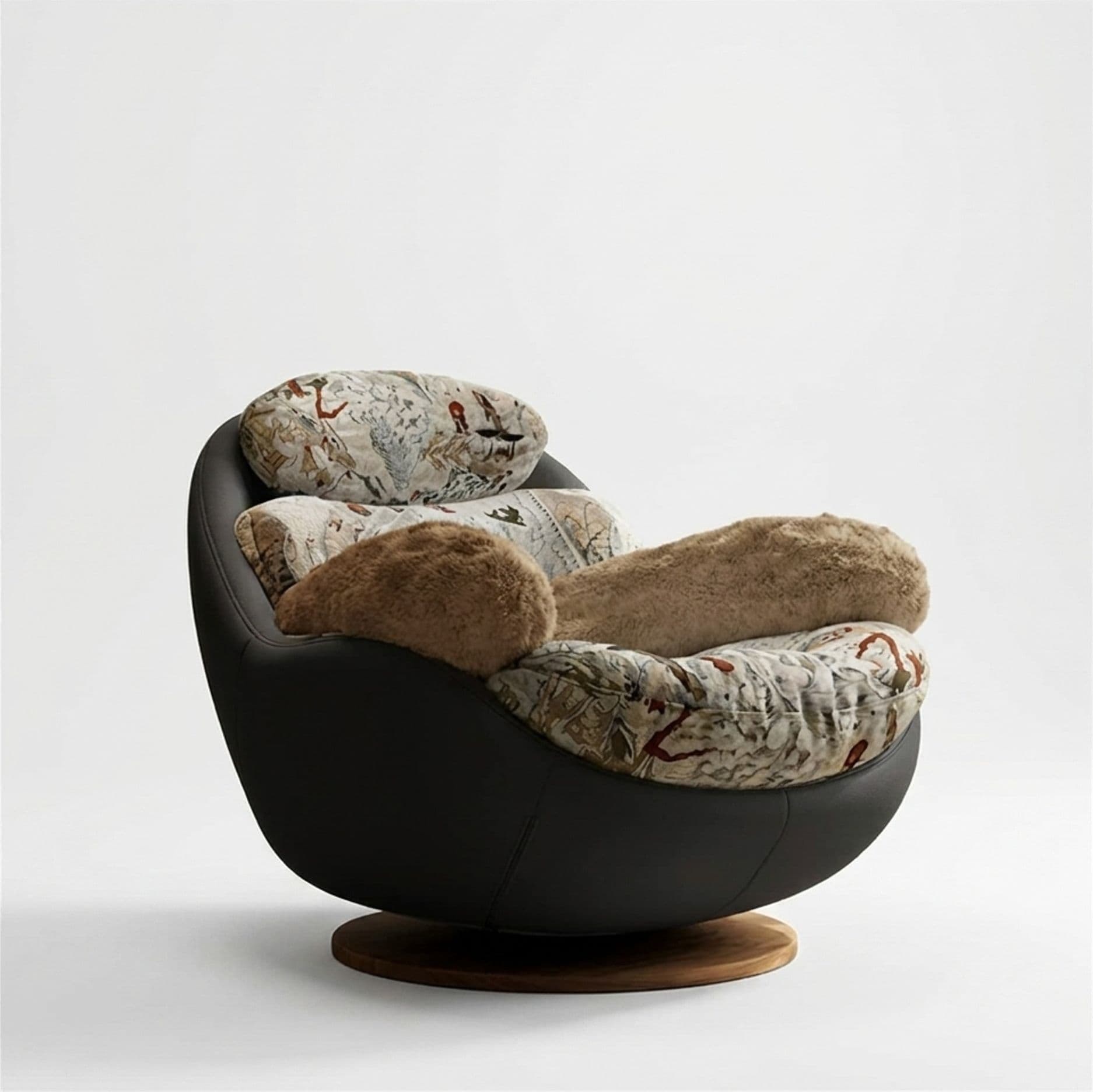 Italian Swivel Lounge Chair lifestyle 1