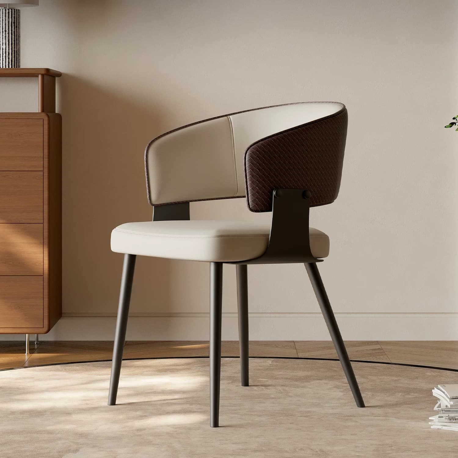 Minimalist Upholstered Dining Chair lifestyle 1