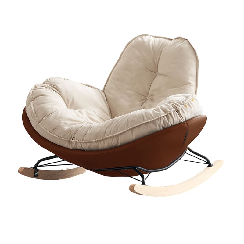 Upholstered Rocking Chair with Wood Base lifestyle 2