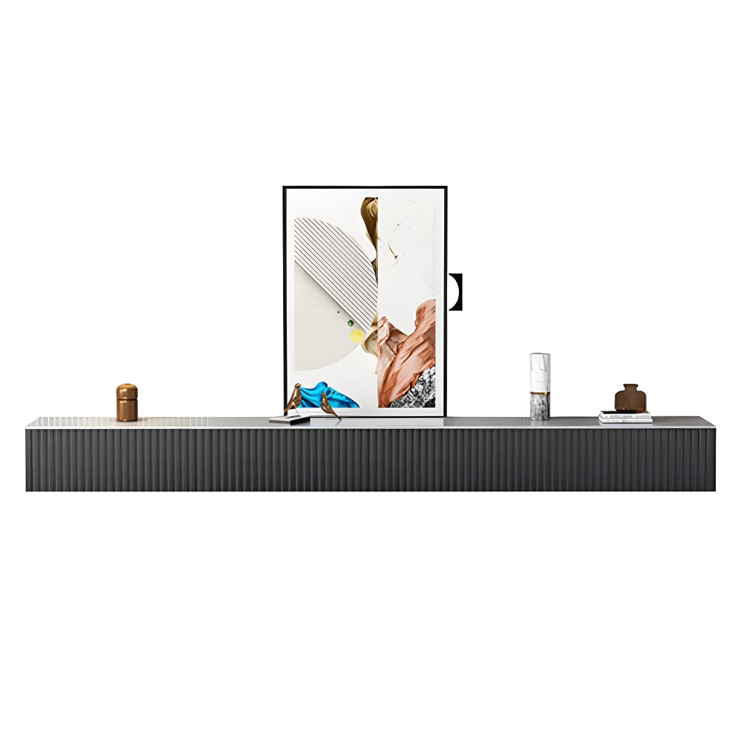 Contemporary Stone Top Media Console lifestyle 1