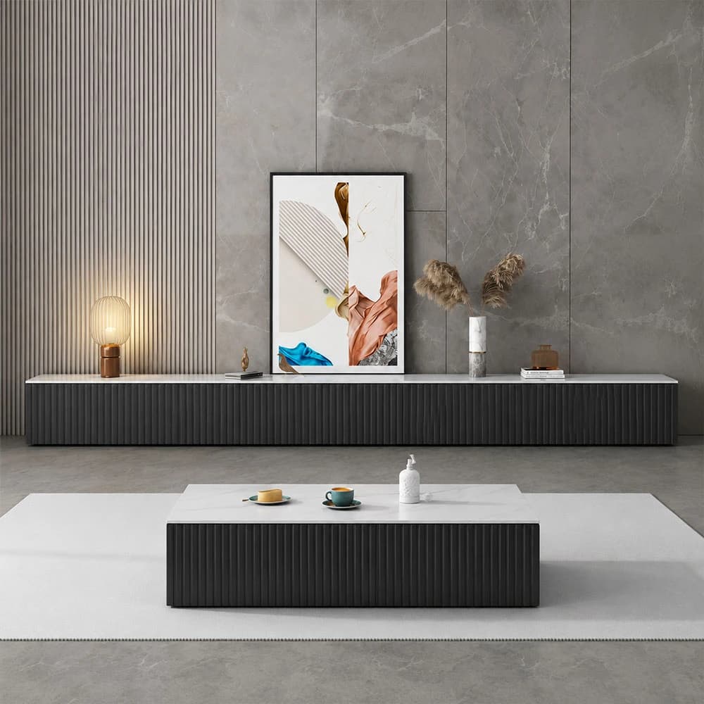 Contemporary Stone Top Media Console lifestyle 3