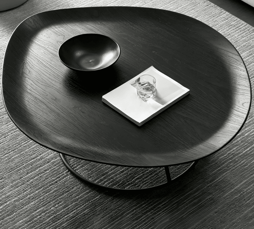 Free Form Wood & Metal Coffee Table lifestyle 1