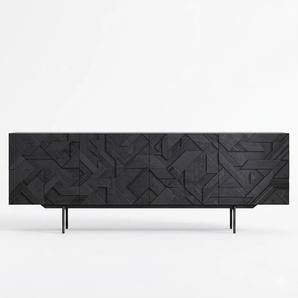 Pyramid Relief Walnut Sideboard lifestyle 1