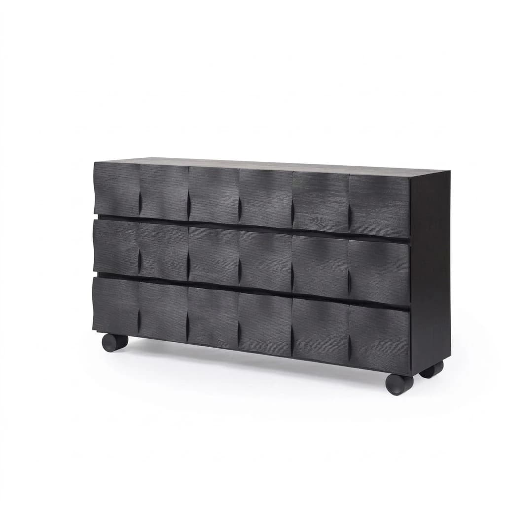Wavy Walnut Wood Sideboard lifestyle 1