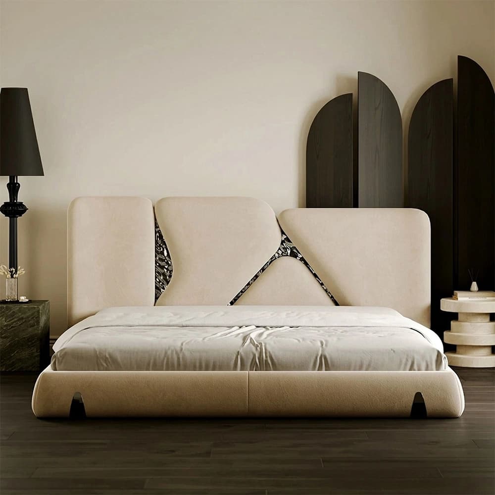 Italian Upholstered Platform Bed lifestyle 1