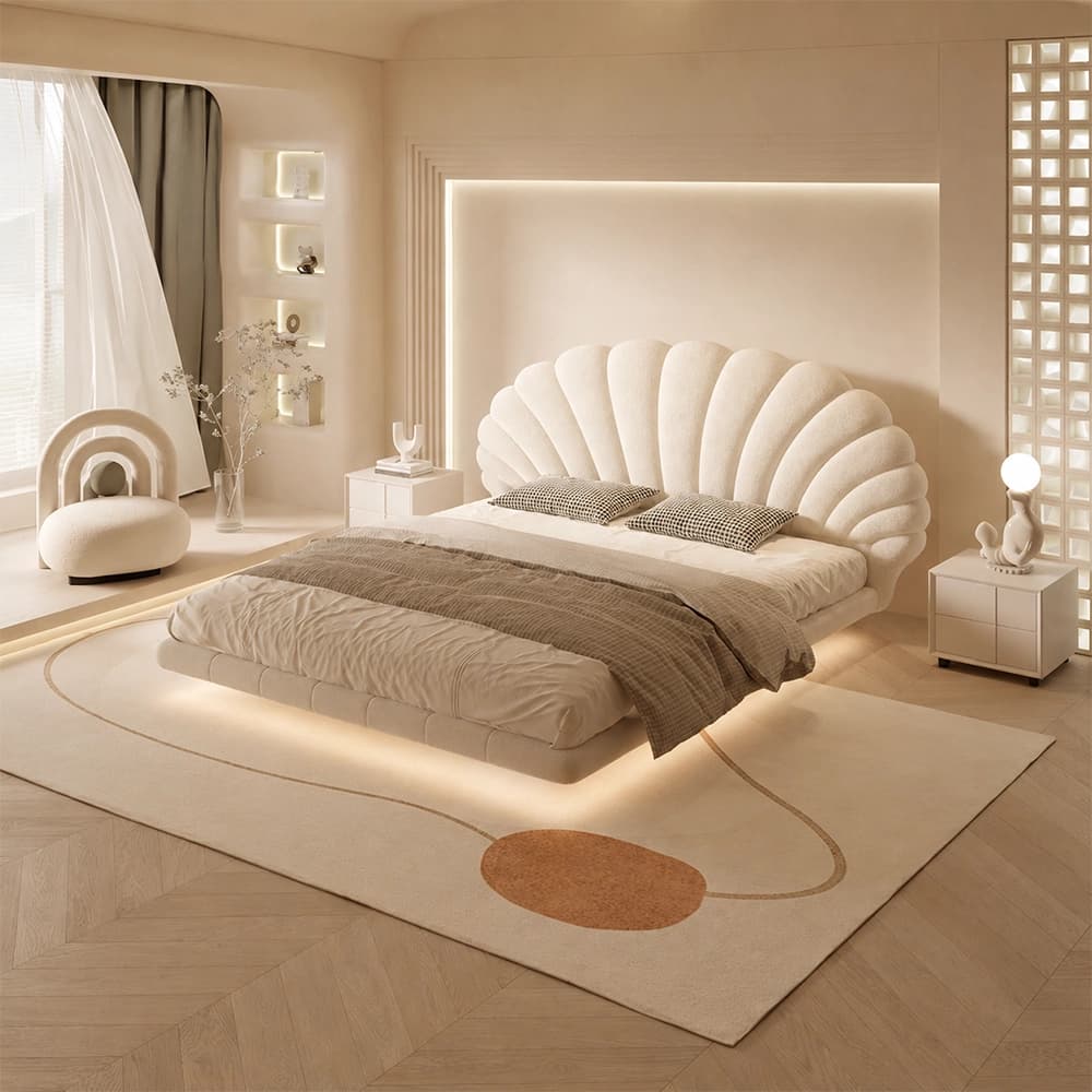 Petal Upholstered Floating Bed lifestyle 3