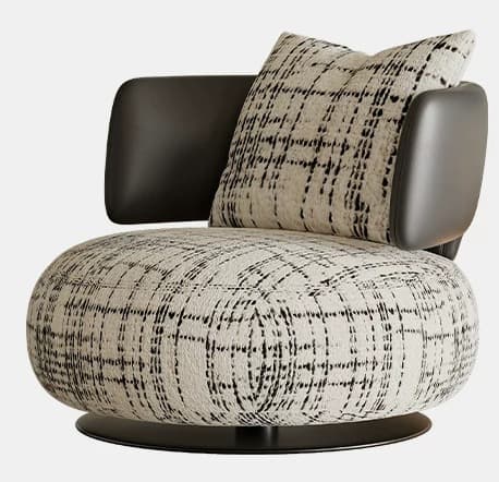 Italian Fabric Swivel Accent Chair lifestyle 1