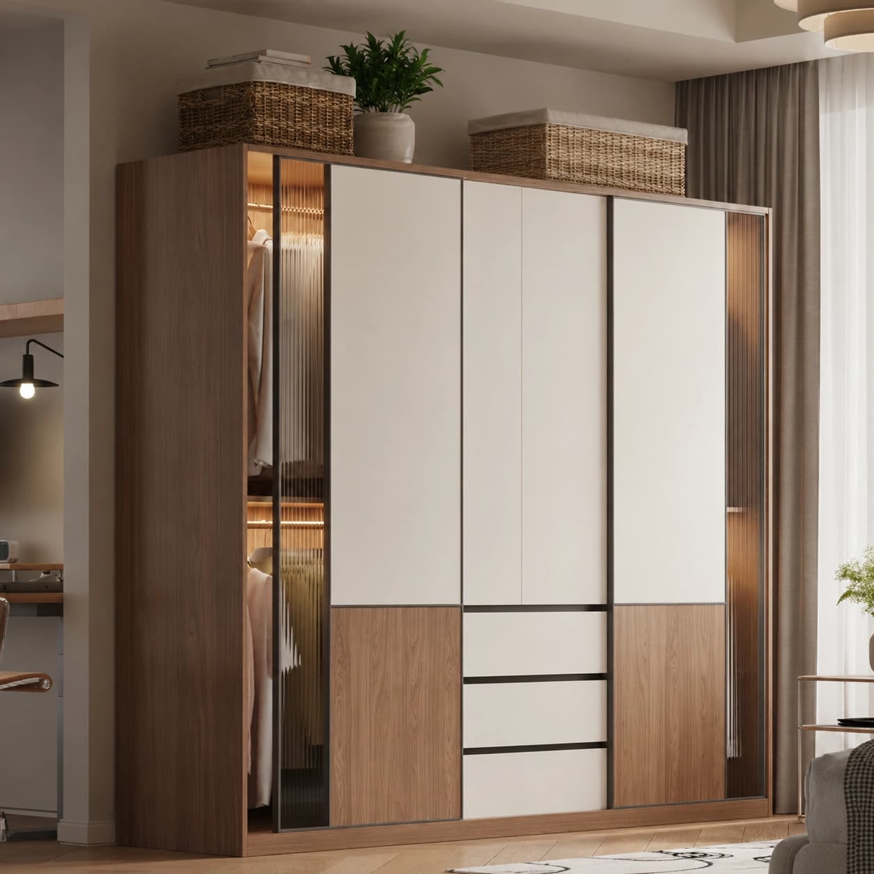 Modern Minimalist Sliding Wardrobe lifestyle 3
