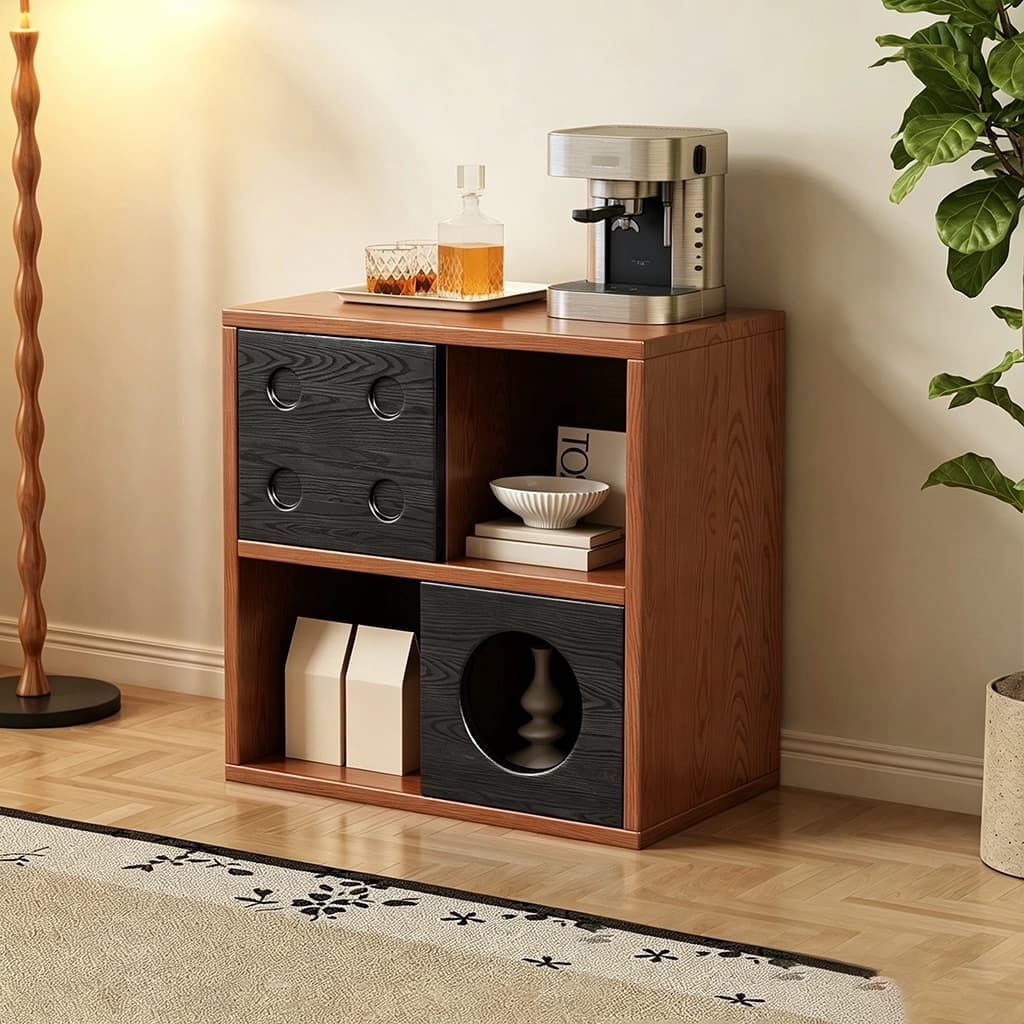 Walnut & Black Modular Nightstand lifestyle 3