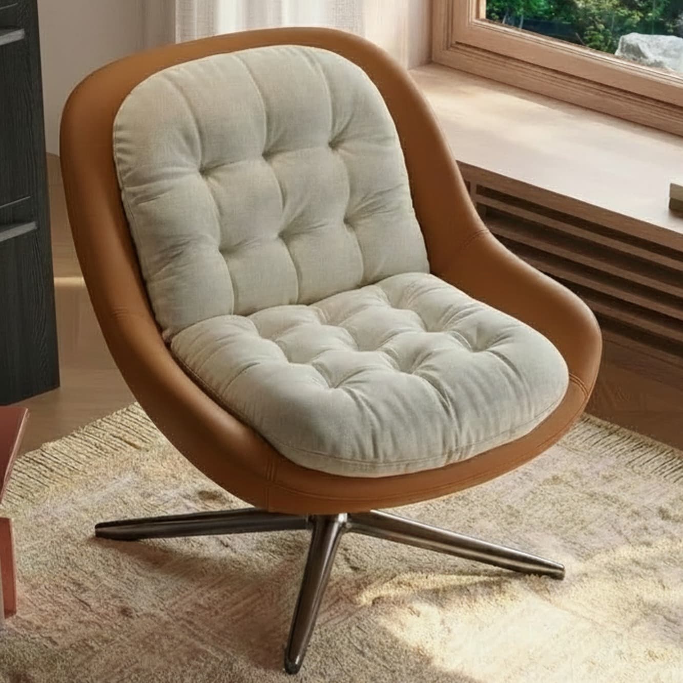 Pinatex Swivel Lounge Chair lifestyle 1