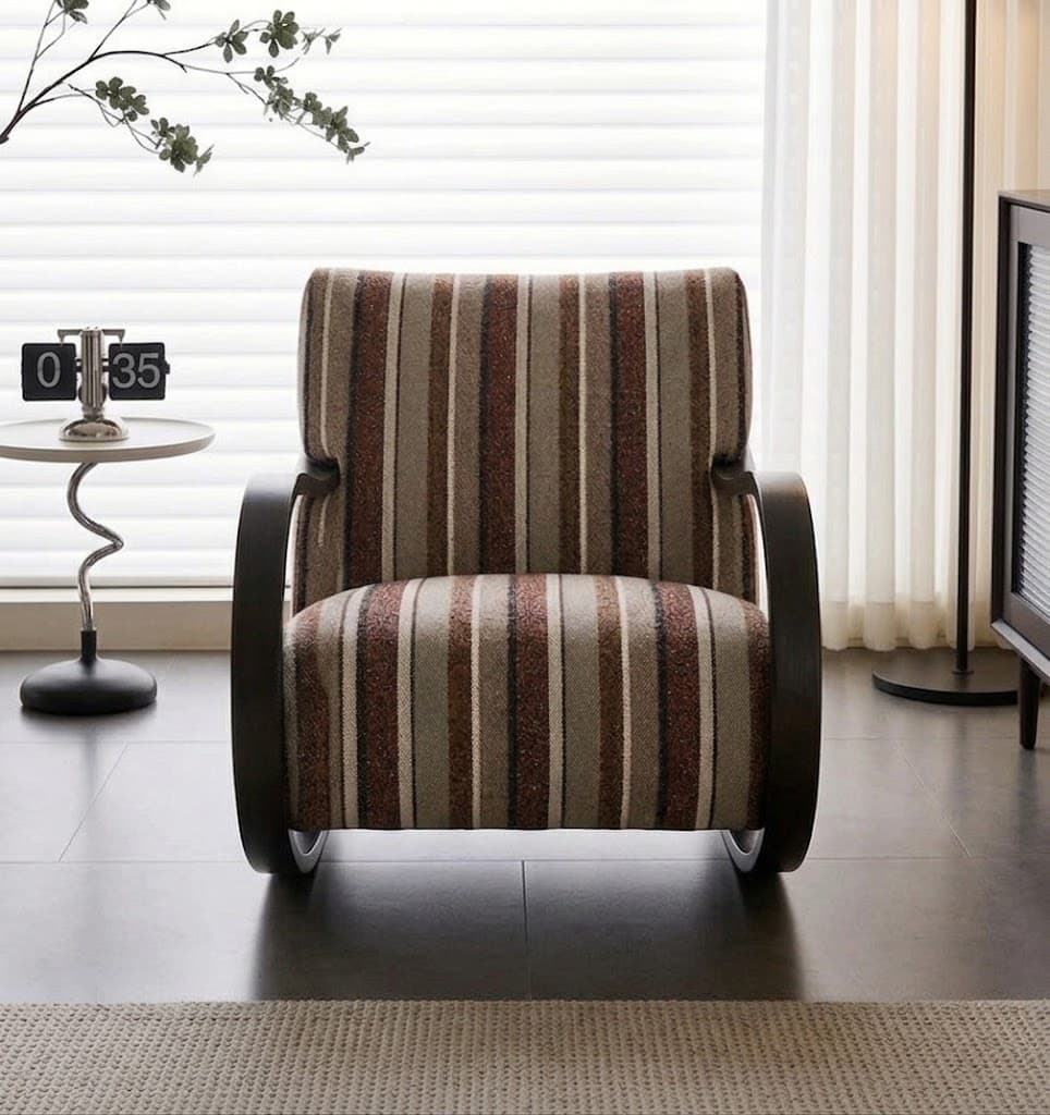 Sculptural Fabric Rocking Chair lifestyle 1