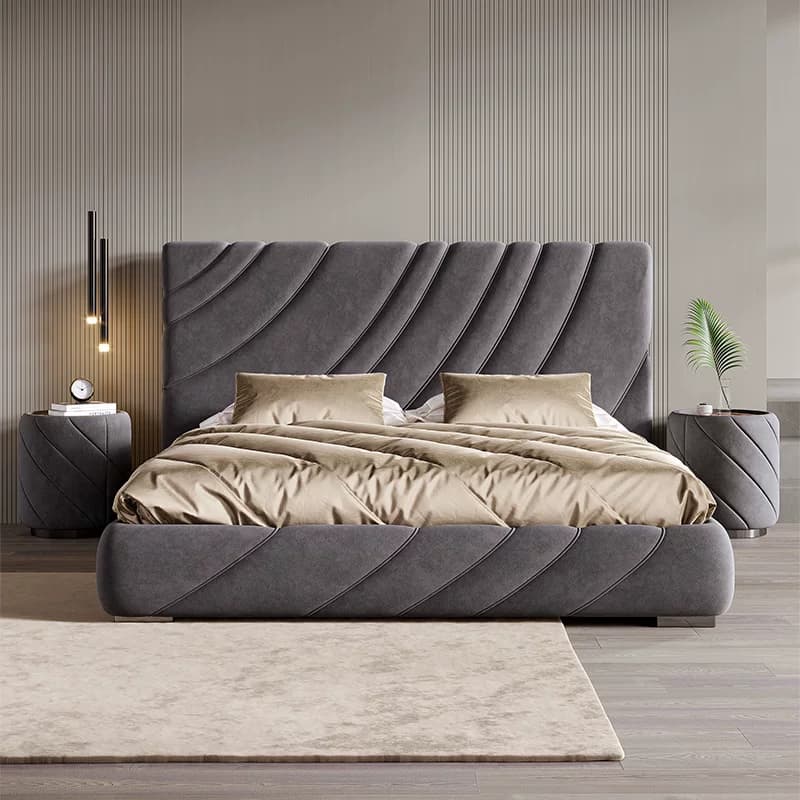 Frosted Velvet Platform Bed lifestyle 1