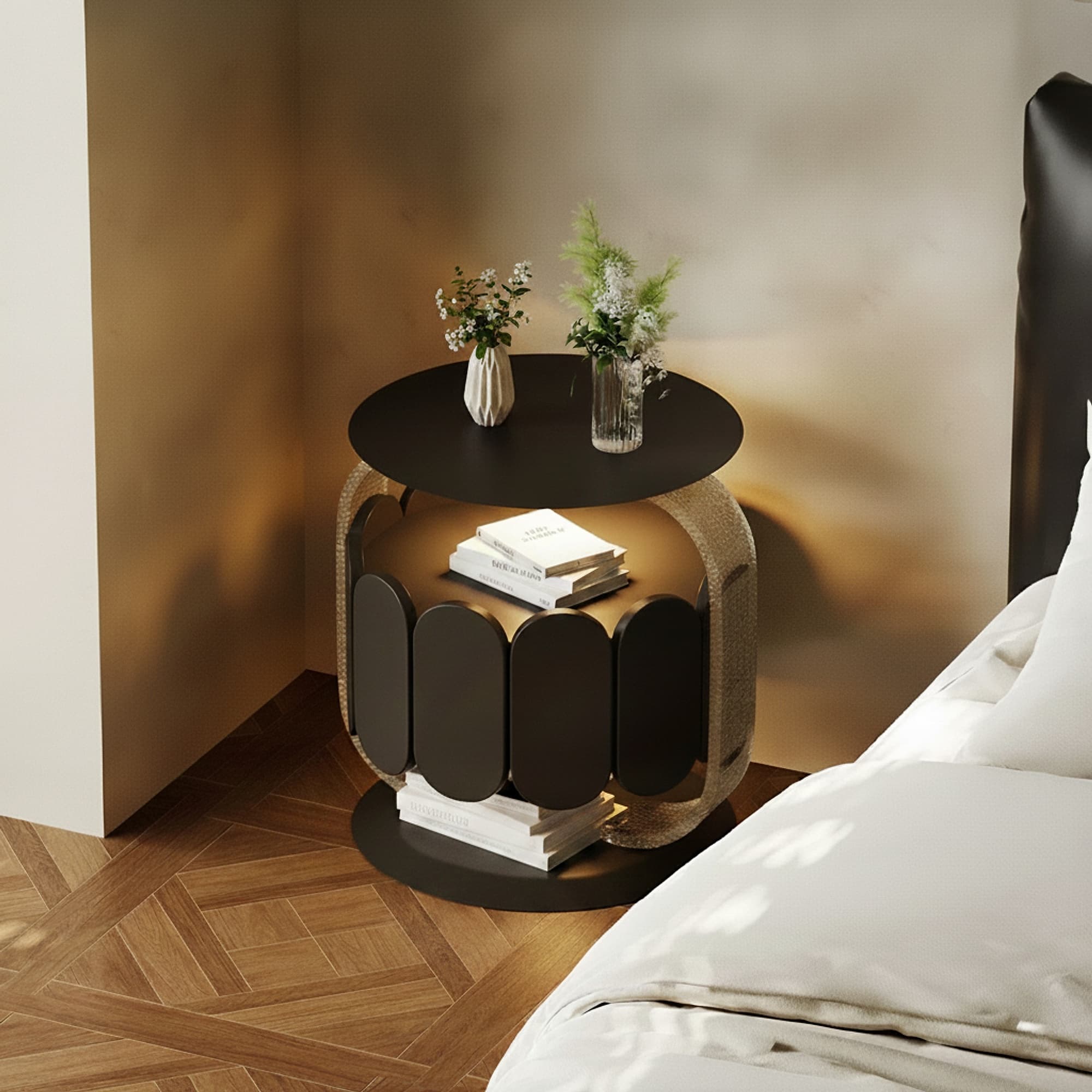 Floating Nightstand with Stone-Painted Top lifestyle 1