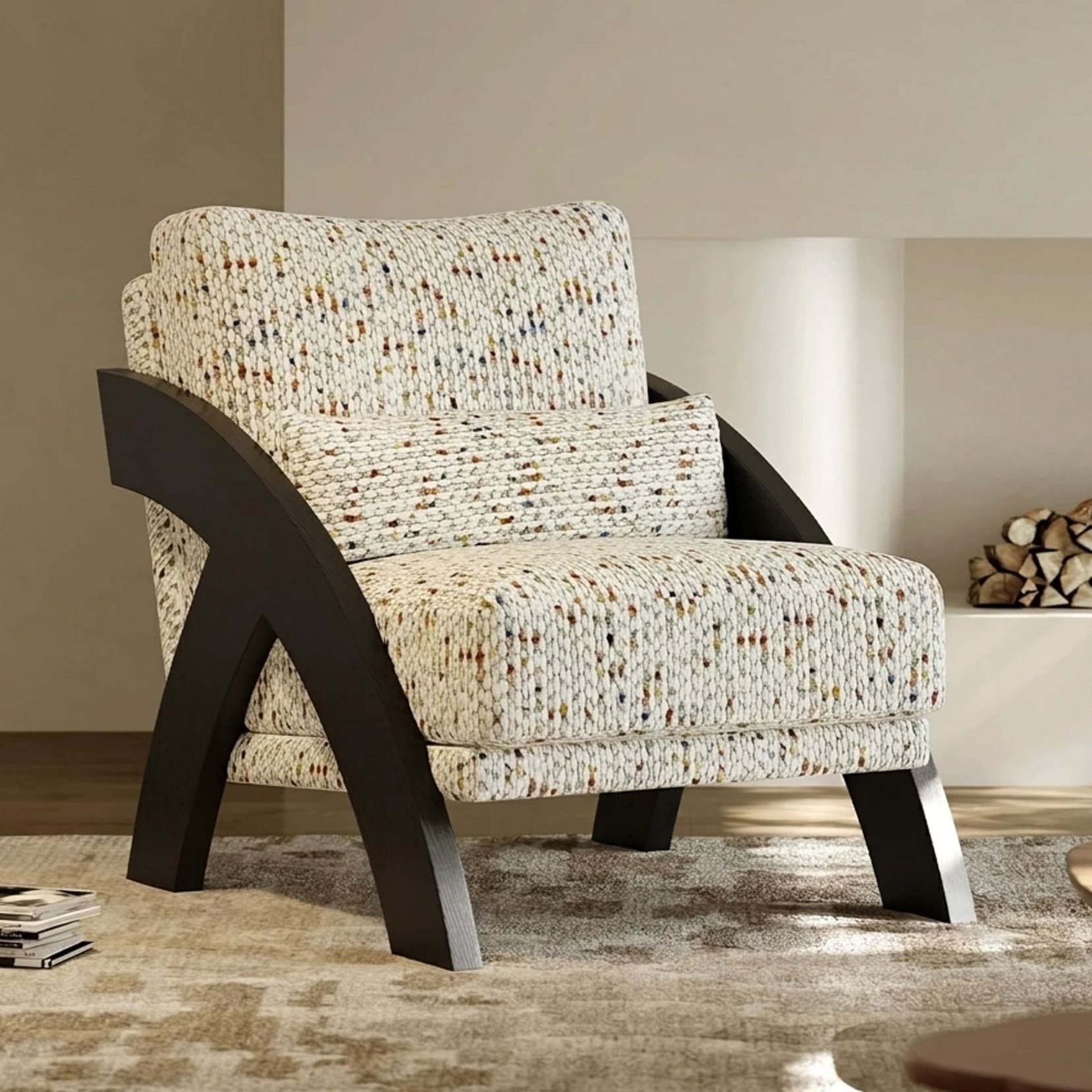Curved Ash Wood Lounge Chair lifestyle 1
