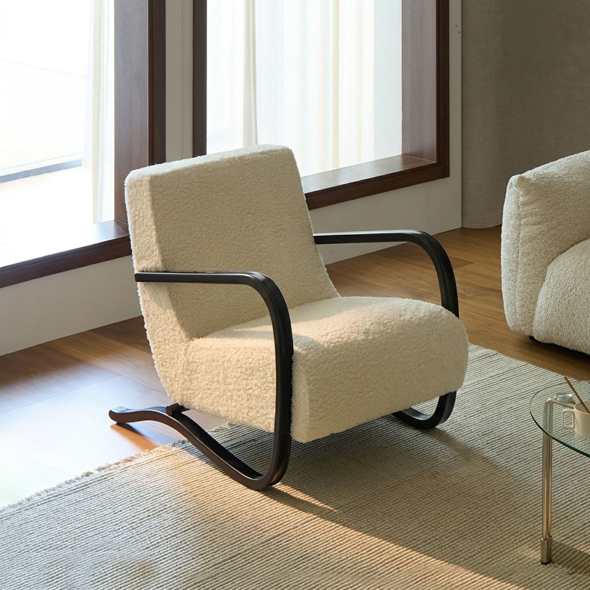 French Retro Boucle Accent Chair lifestyle 1