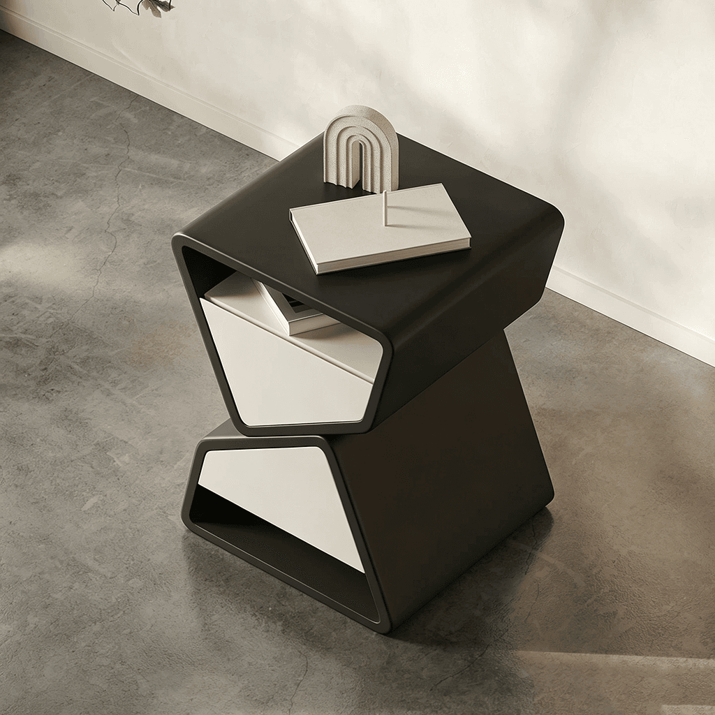 15" Contemporary Engineered Wood Nightstand drawers