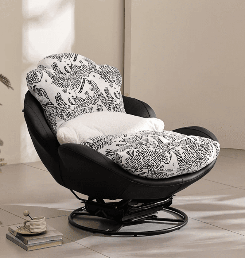 Italian Swivel Rocking Lounge Chair lifestyle 1