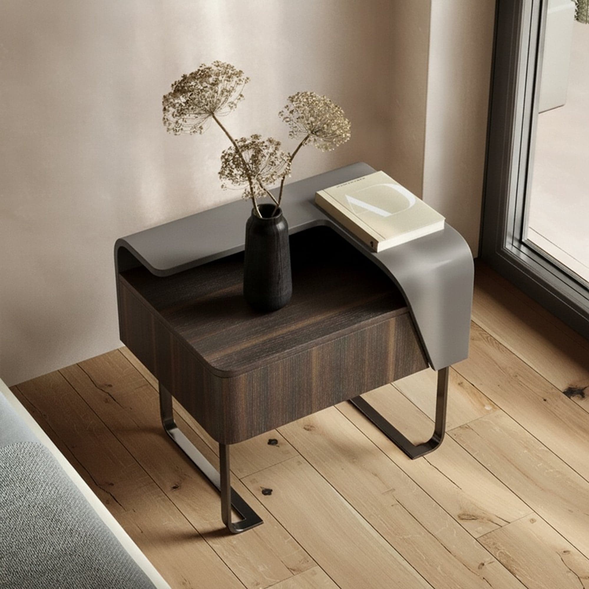 Lacquered Wood Nightstand lifestyle 3