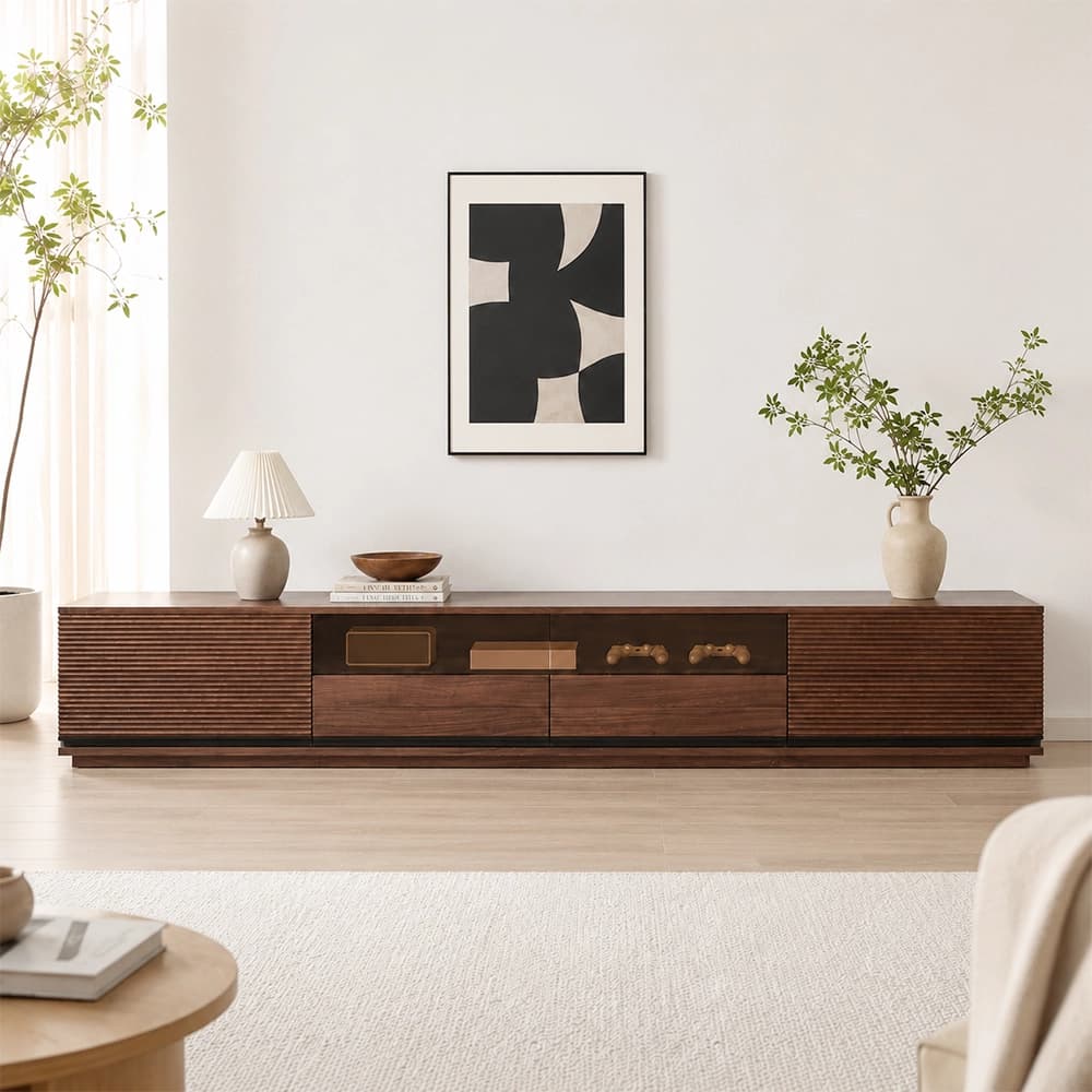 Minimalist Illuminated TV Stand lifestyle 1