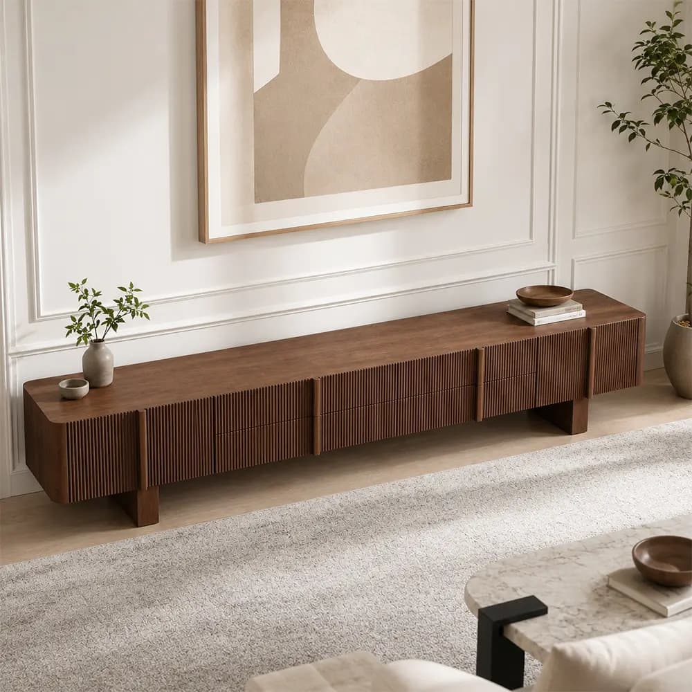 Minimalist Wood TV Stand lifestyle 3