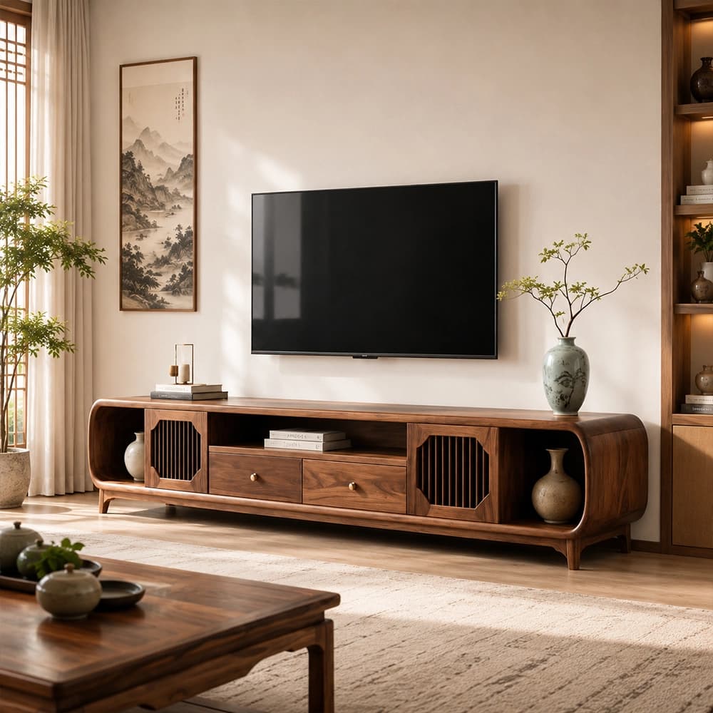 Solid Wood TV Stand lifestyle 2