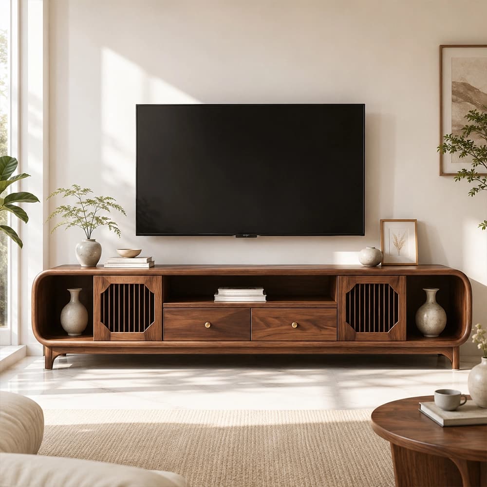 Solid Wood TV Stand lifestyle 1