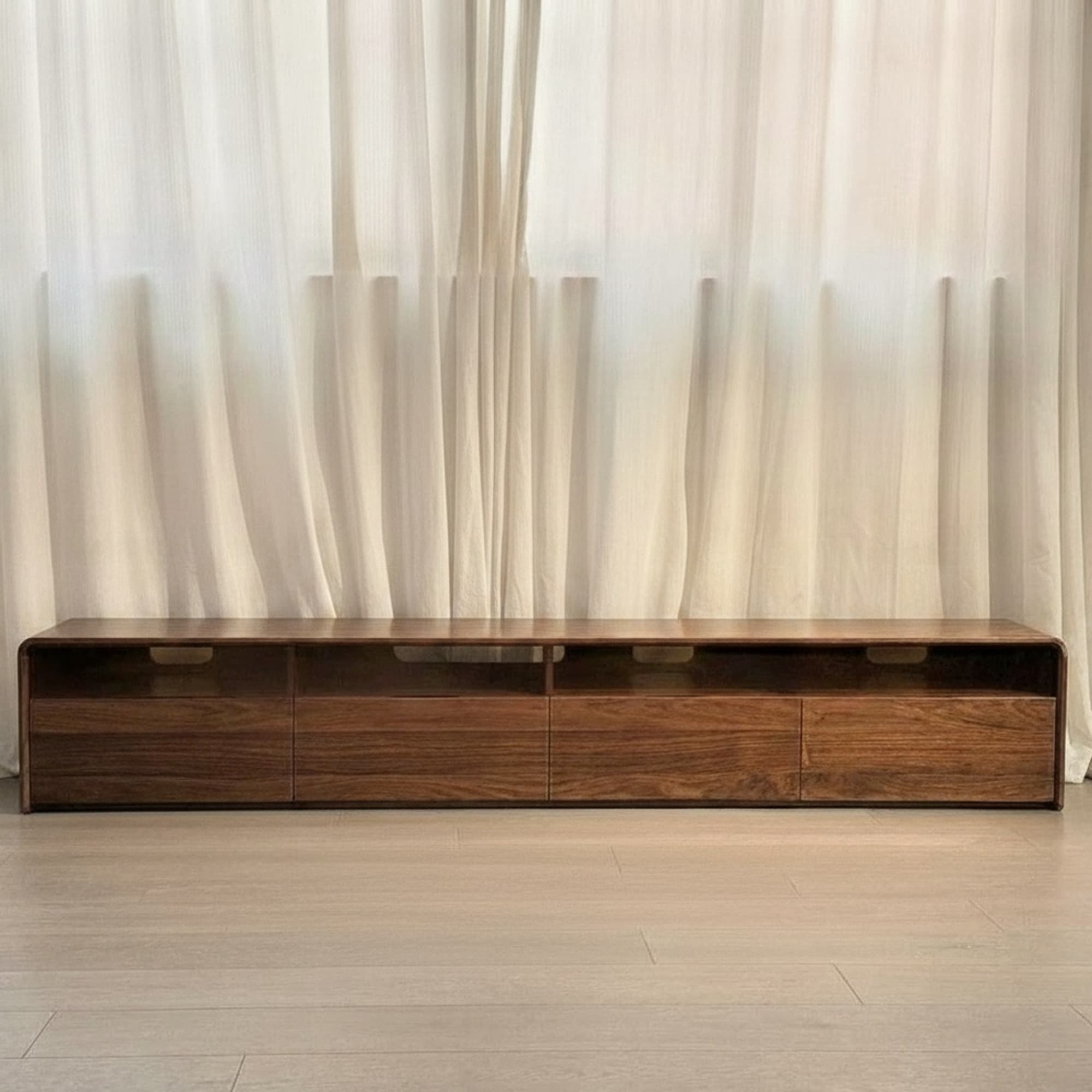 Mid-Century Walnut Media Console lifestyle 1