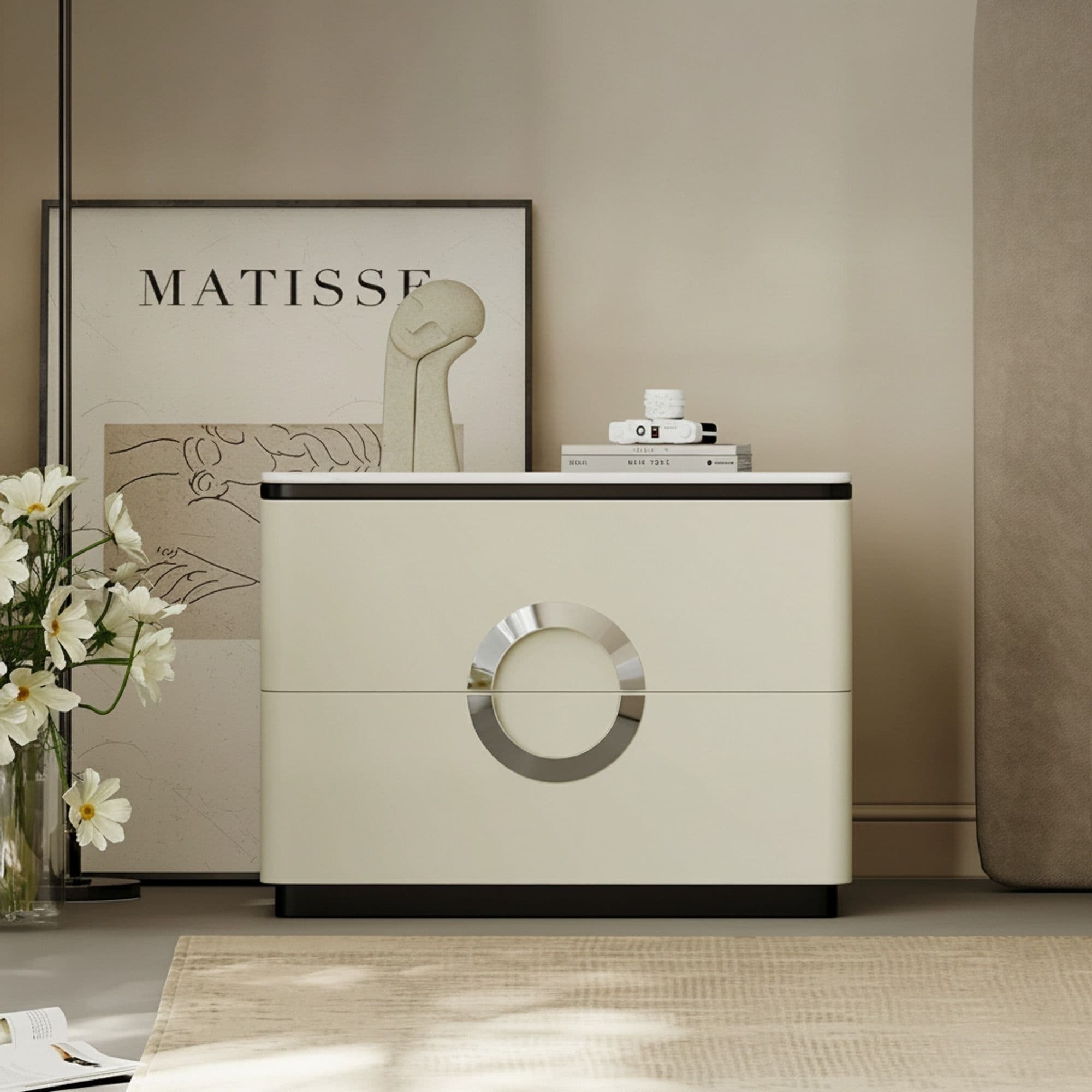 Minimalist Marble Top Nightstand lifestyle 1
