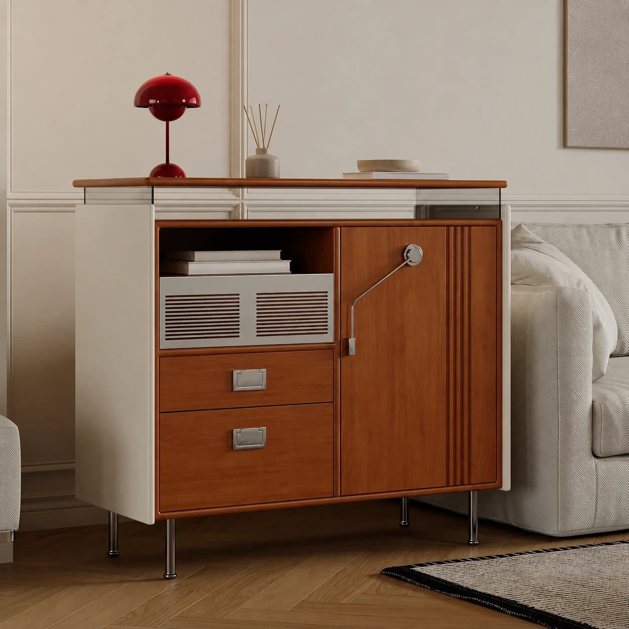 Cherry Wood Mid-Century Sideboard lifestyle 3