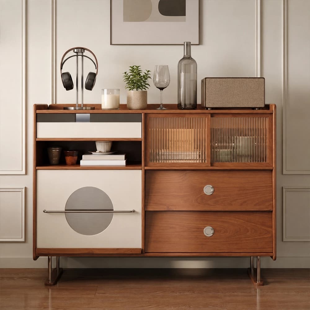47.2" Contemporary Solid Wood Sideboard with Drawers