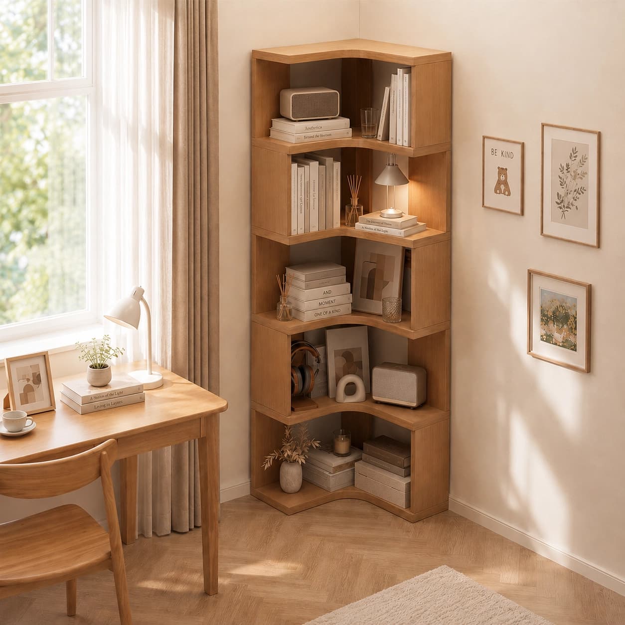 Multi-Tier Corner Cabinet lifestyle 2