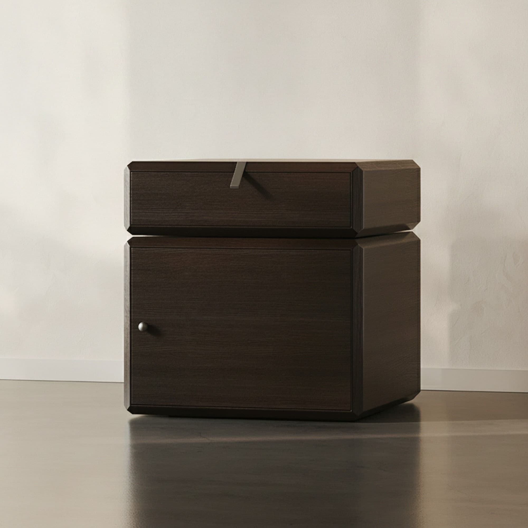 Rotatable Dark Wood Nightstand lifestyle 1