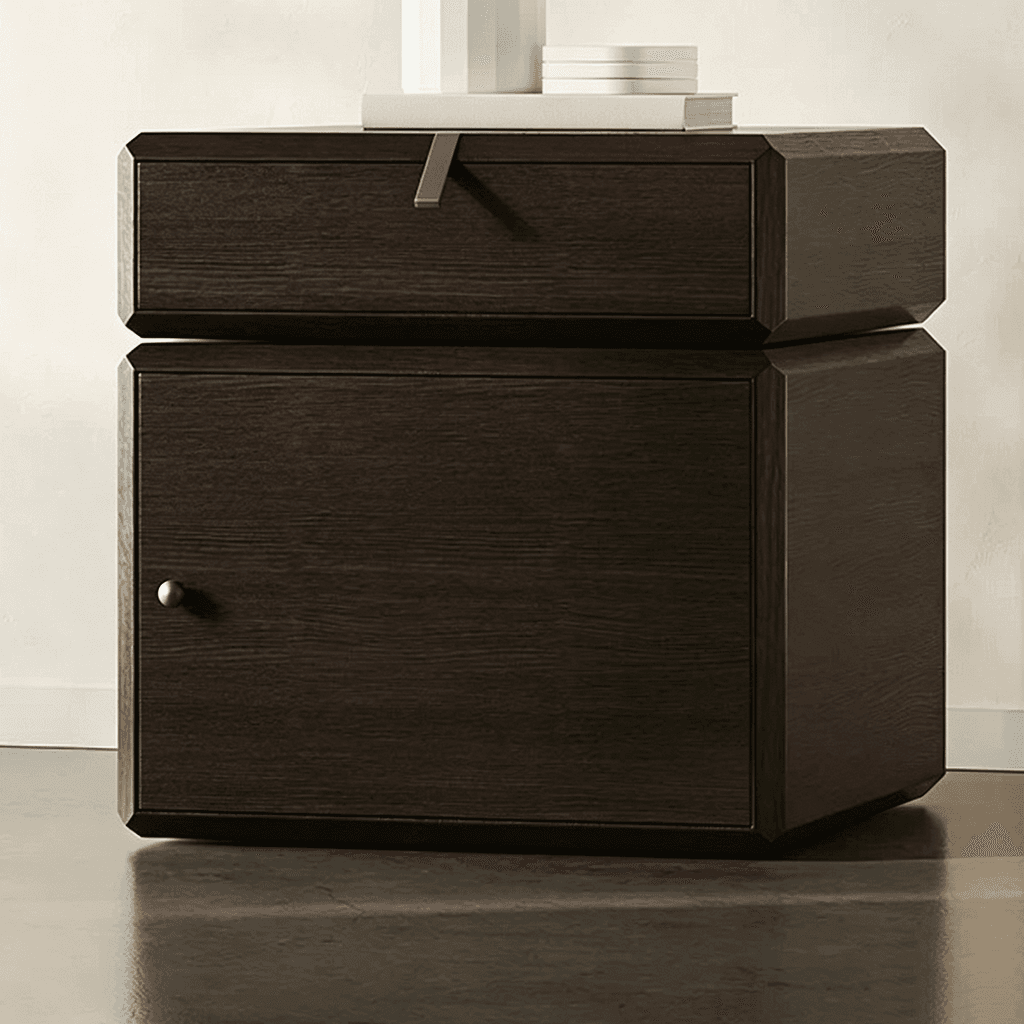 Rotatable Dark Wood Nightstand lifestyle 3