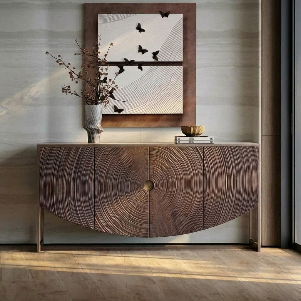 Mid‑Century Carved Tree‑Ring Sideboard lifestyle 2