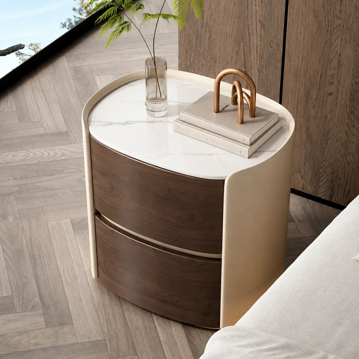 Sintered Stone Double-Door Nightstand lifestyle 3