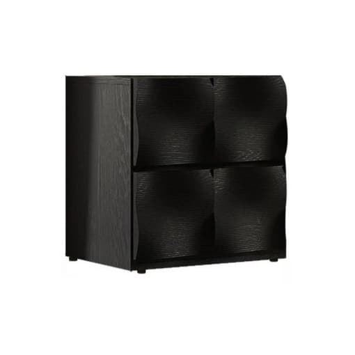 Solid Wood Rippled Square Nightstands lifestyle 1