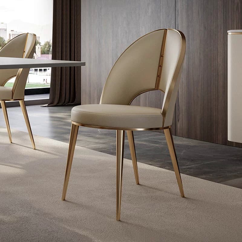 Stainless Steel Leather Dining Chair lifestyle 3