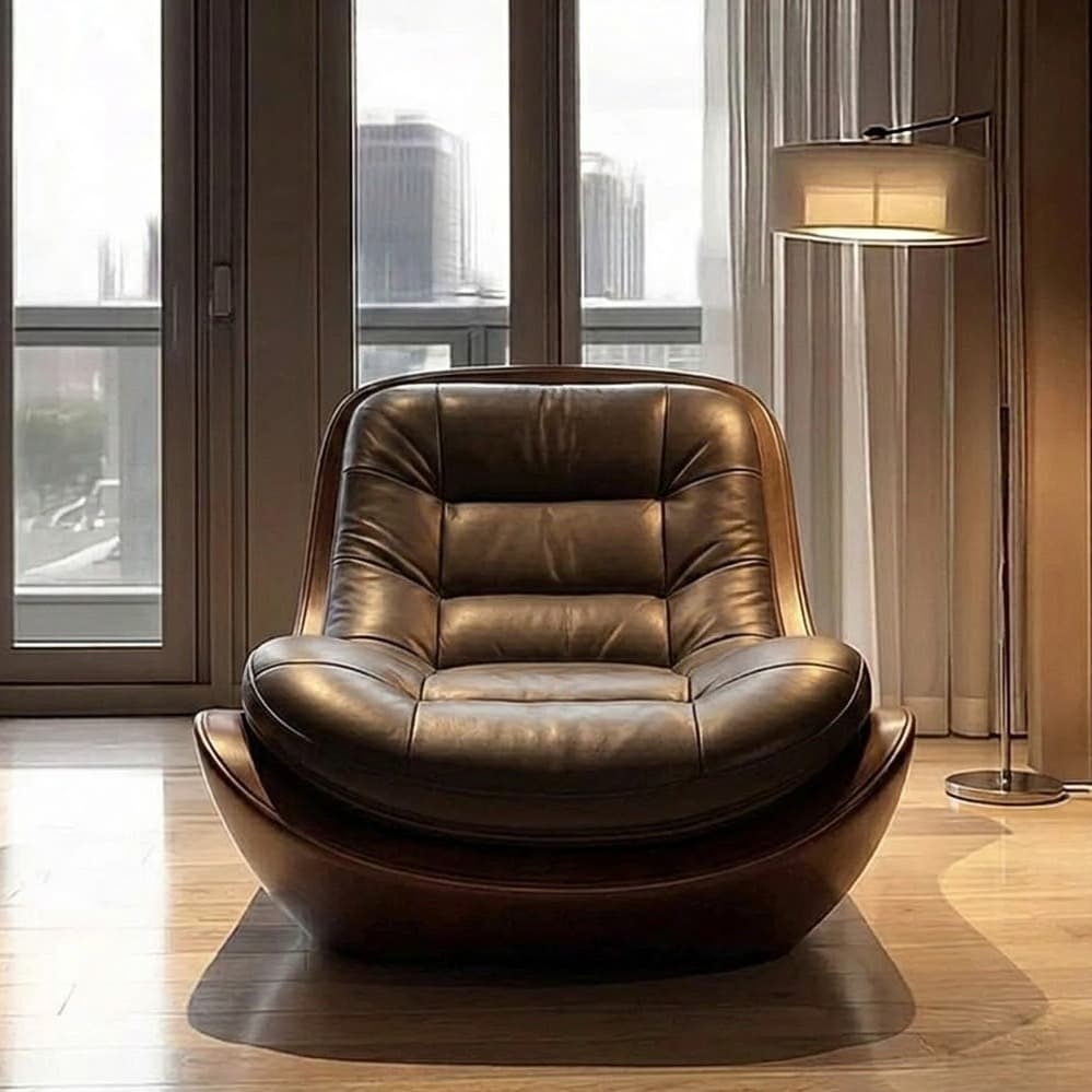Italian Leather Chaise Lounge lifestyle 1